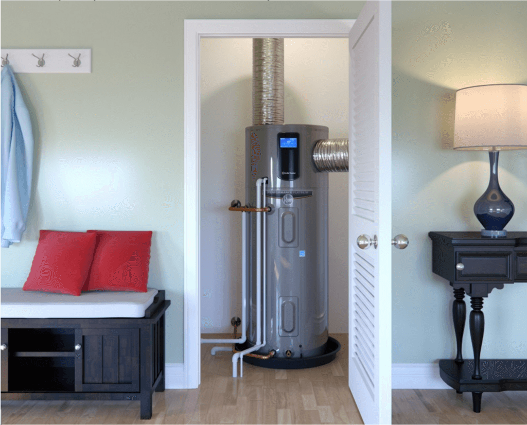 Modern water heater installed in a home by IRBIS HVAC.